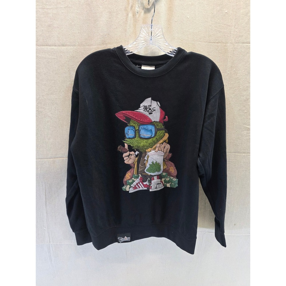 Treeboy Clothing Brand Mens Black Graphic Character Sweatshirt Size S Streetwear